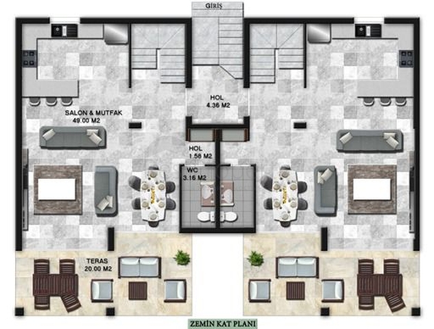 Проект из резиденций с панорамным видом на море и горы в районе Гюндуан