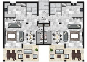 Проект из резиденций с панорамным видом на море и горы в районе Гюндуан