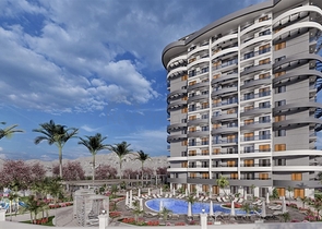 Квартира 1+1 в новом комплексе района Махмутлар