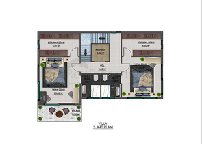 Проект виллы в районе Турклер в 150 м от моря