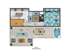 Проект виллы в районе Турклер в 150 м от моря