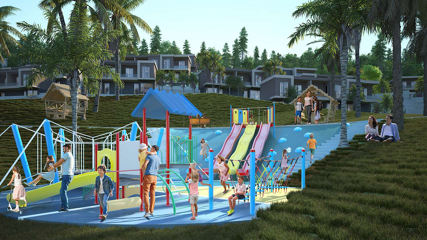 Новый инвестиционный проект в окружении леса на этапе котлована в районе Богазичи