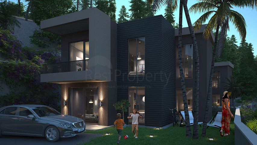 Новый инвестиционный проект в окружении леса на этапе котлована в районе Богазичи