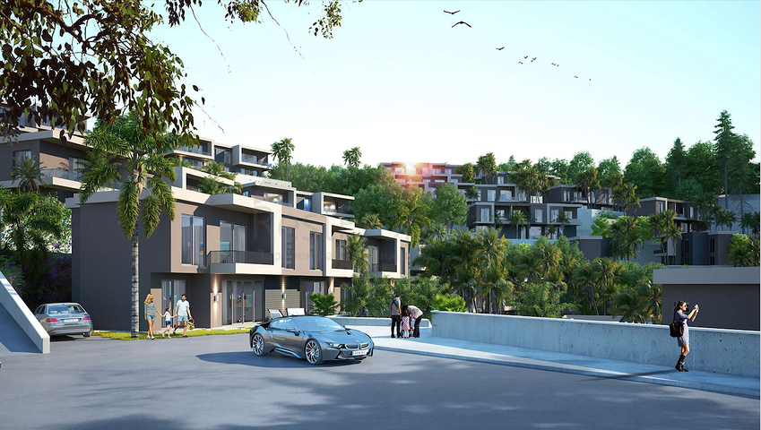 Новый инвестиционный проект в окружении леса на этапе котлована в районе Богазичи