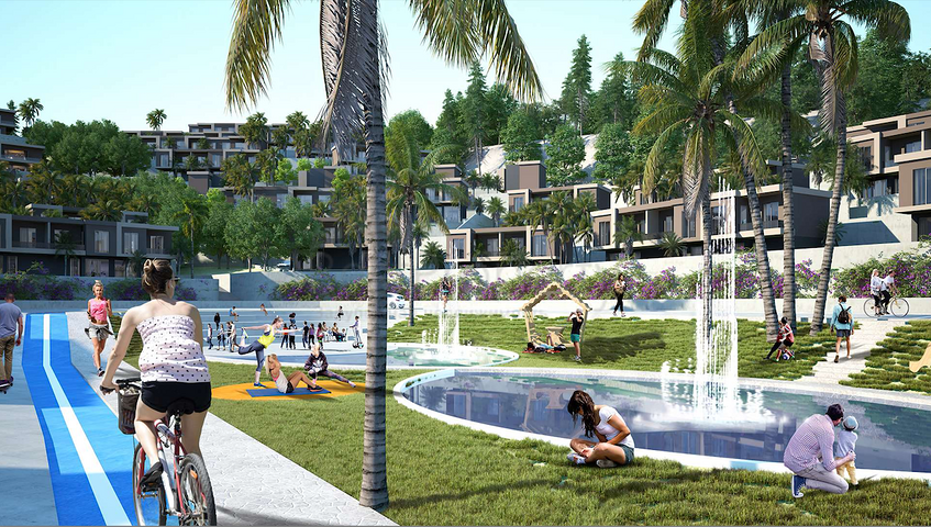 Новый инвестиционный проект в окружении леса на этапе котлована в районе Богазичи