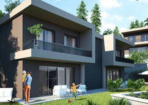 Новый инвестиционный проект в окружении леса на этапе котлована в районе Богазичи