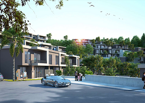 Новый инвестиционный проект в окружении леса на этапе котлована в районе Богазичи