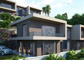 Новый инвестиционный проект в окружении леса на этапе котлована в районе Богазичи