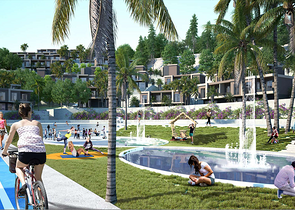 Новый инвестиционный проект в окружении леса на этапе котлована в районе Богазичи