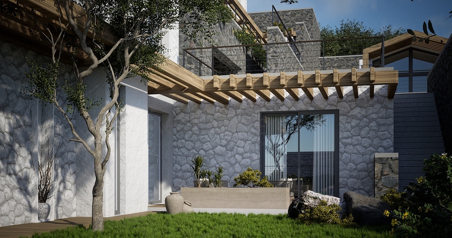 Отдельно стоящие виллы с уникальной архитектурой в районе Гюмюшлюк