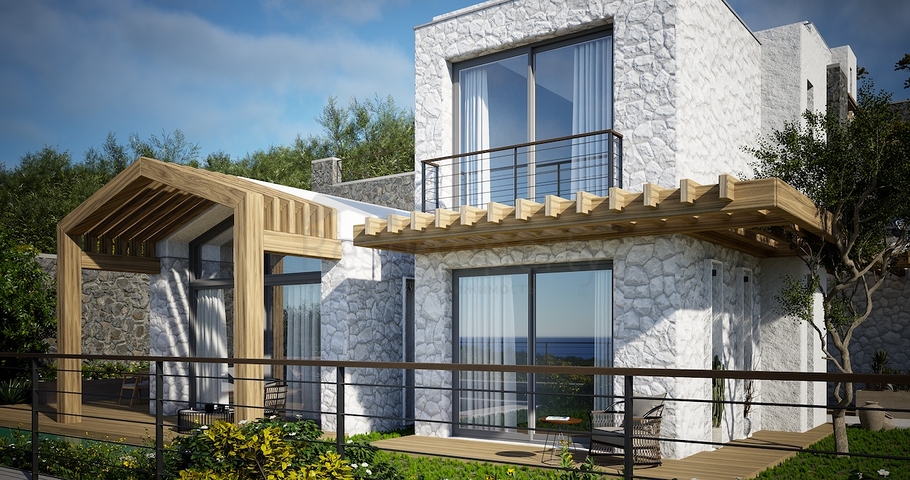 Отдельно стоящие виллы с уникальной архитектурой в районе Гюмюшлюк