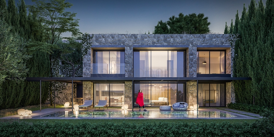 Стильные виллы в современном дизайне с видом на море в районе Ялыкавак