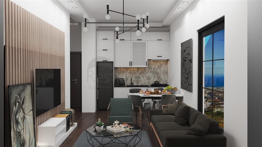 Двухкомнатная квартира в новом доме в районе Авсаллар