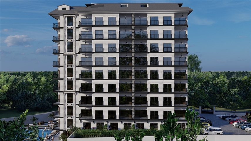 Двухкомнатная квартира в новом доме в районе Авсаллар