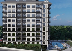 Двухкомнатная квартира в новом доме в районе Авсаллар