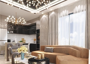 Элитный жилой комплекс вблизи моря на начальном этапе строительства