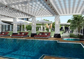 Элитный жилой комплекс вблизи моря на начальном этапе строительства