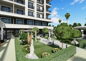 Элитный жилой комплекс вблизи моря на начальном этапе строительства