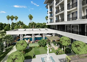 Элитный жилой комплекс вблизи моря на начальном этапе строительства