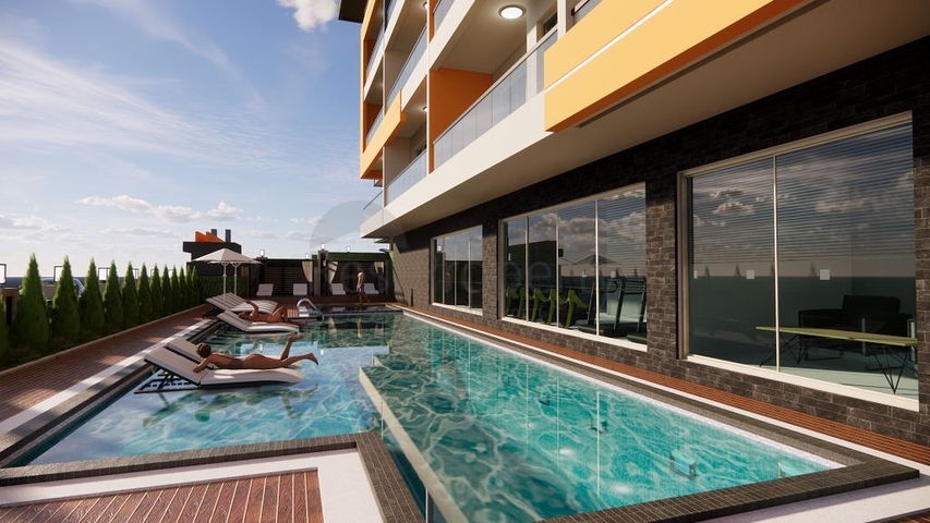 Квартира 1+1 в одном из новых комплексов района Махмутлар