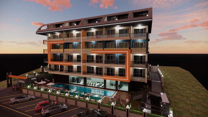 Квартира 1+1 в одном из новых комплексов района Махмутлар