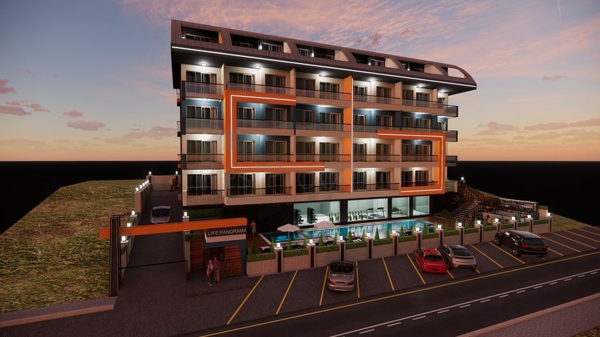 Квартира 1+1 в одном из новых комплексов района Махмутлар