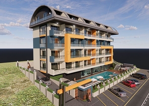 Квартира 1+1 в одном из новых комплексов района Махмутлар