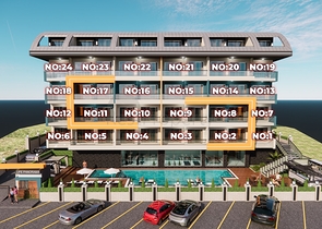 Квартира 1+1 в одном из новых комплексов района Махмутлар