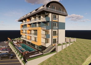 Квартира 1+1 в одном из новых комплексов района Махмутлар