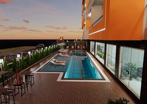 Квартира 1+1 в одном из новых комплексов района Махмутлар