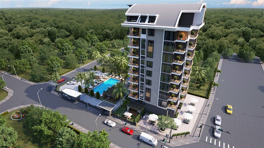 Строящийся проект в популярном районе Махмутлар