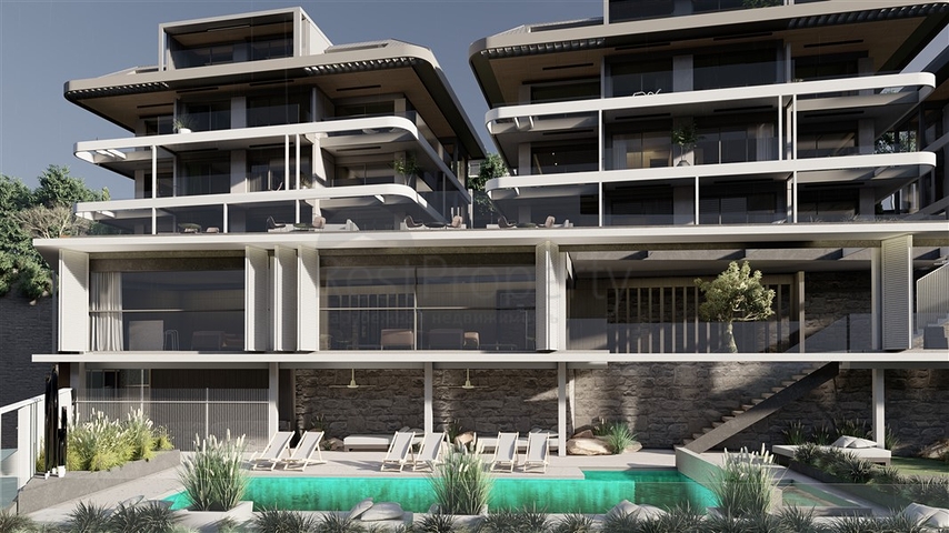 Премиальный комплекс у подножья крепости в Алании