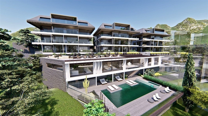 Премиальный комплекс у подножья крепости в Алании