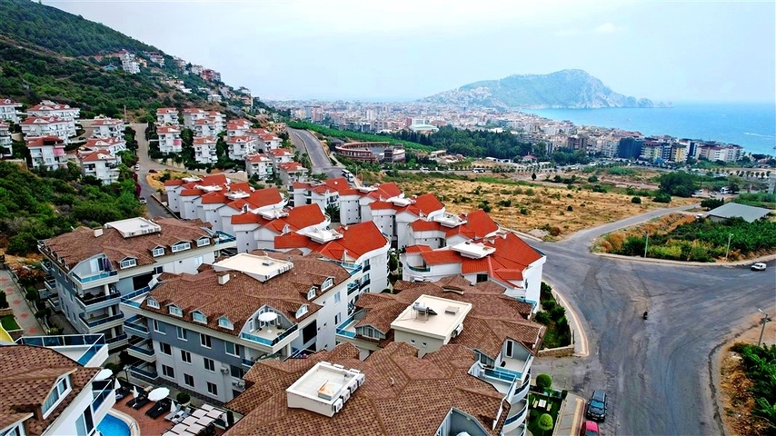 Квартира 2+1 с панорамным видом на море в районе пляжа Клеопатры