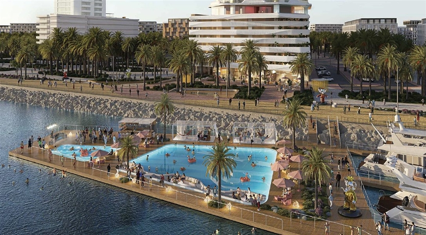 Дизайнерские апартаменты на первой береговой с видом на Персидский залив