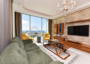 Меблированный пентхаус 4+1 с видом на море в Махмутларе