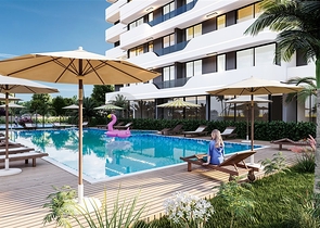 Квартиры в строящемся комплексе в районе Эрдемли в 300 метрах от моря