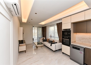 Квартира 1+1 в комплексе премиум класса на первой береговой линии 