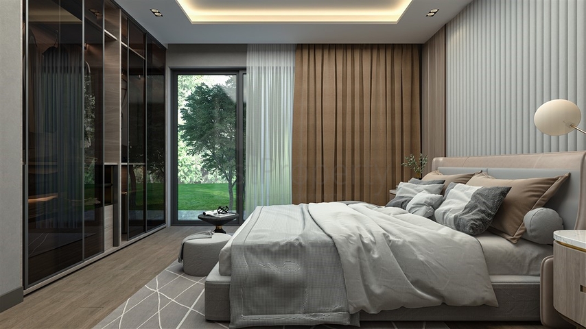 Строящиеся виллы с личным бассейном в районе Томюк- Эрдемли