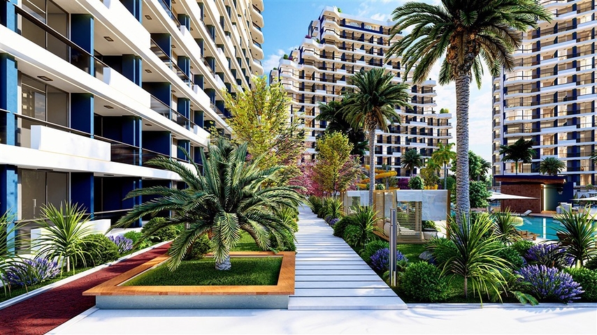 Строящиеся виллы с личным бассейном в районе Томюк- Эрдемли