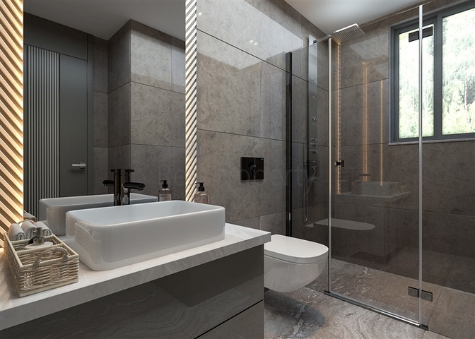 Строящиеся виллы с личным бассейном в районе Томюк- Эрдемли