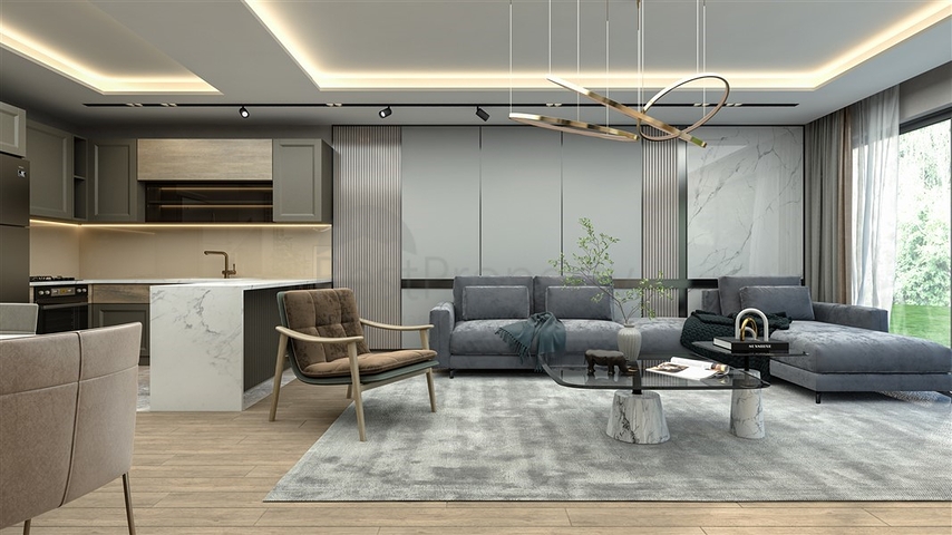 Строящиеся виллы с личным бассейном в районе Томюк- Эрдемли