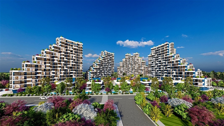 Строящиеся виллы с личным бассейном в районе Томюк- Эрдемли