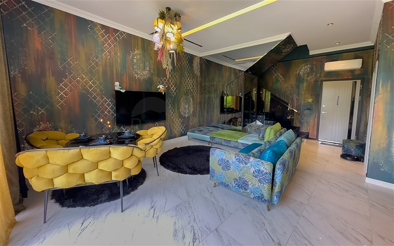 Садовый дуплекс 2+1 на первой береговой линии в Каргыджаке