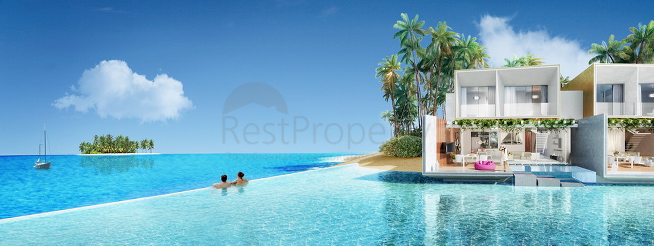 Дома с частными бассейнами и пляжами на архипелаге Мир в Дубае