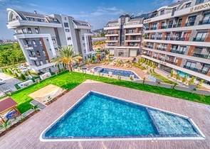 Просторная квартира 1+1 в новом жилом комплексе в районе Оба