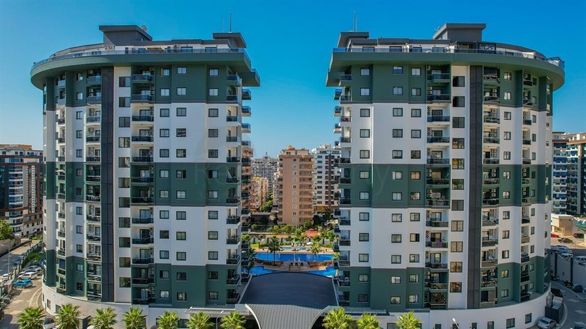 Квартира 1+1 в популярном жилом комплексе в районе Махмутлар