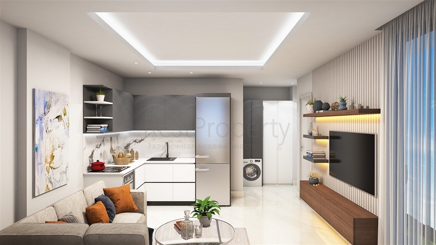 Квартиры 1+1 в новом комплексе возле пляжа Клеопатры