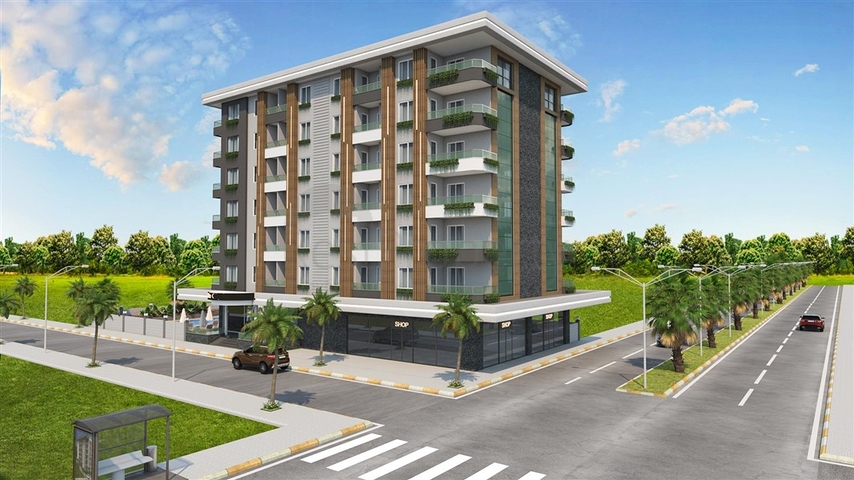 Квартиры 1+1 в новом комплексе возле пляжа Клеопатры