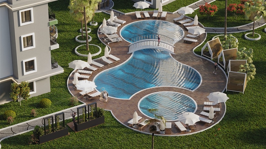 Квартира 1+1 в зеленом районе Авсаллар